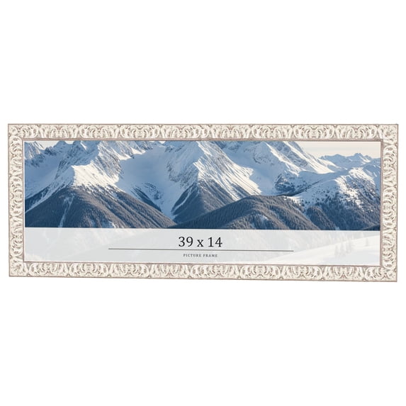 39x14 Frame White Real Wood Picture Frame Width 1.5 inches | Interior Frame Depth 0.5 inches |