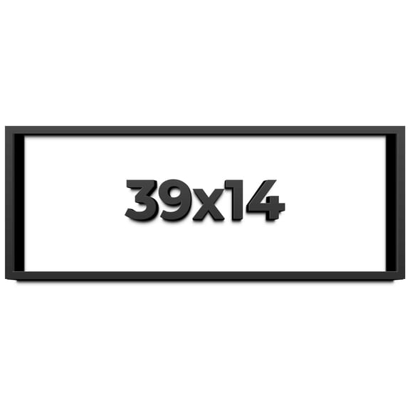 39x14 Shadow Box Frame Black | 1 inches Deep Real Wood Contemporary Shadowbox Display Frame | UV