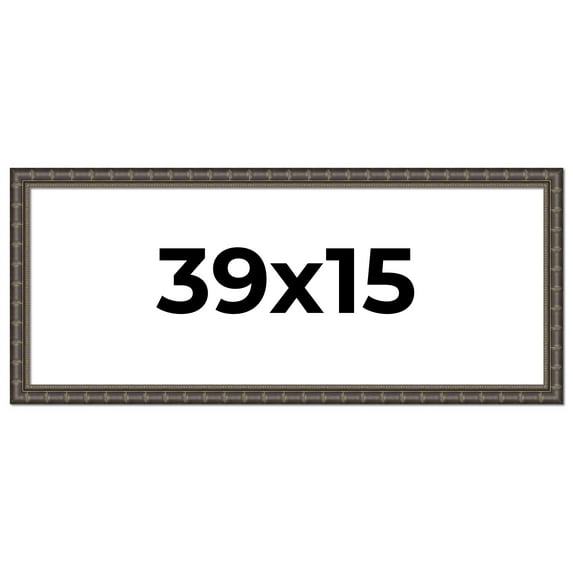 39x15 Frame Black Bamboo Solid Wood Picture Frame Width 1.5 Inches | Interior Frame Depth 0.5