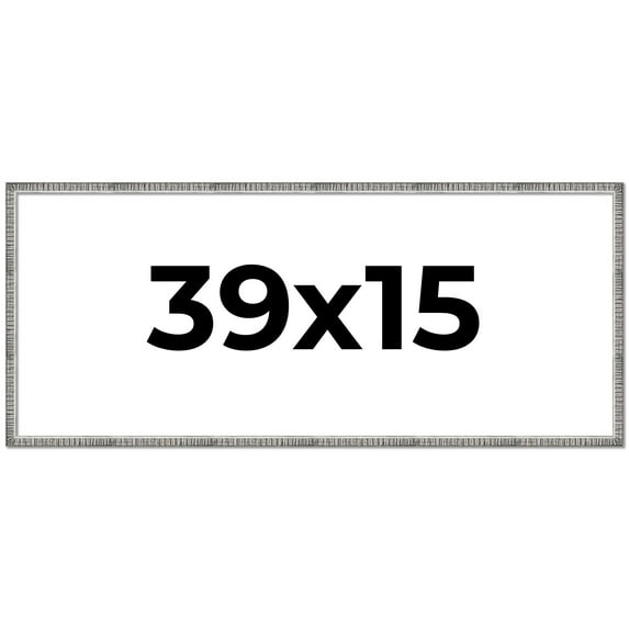 39x15 Frame Silver Picture Frame - Complete Modern Photo Frame Includes UV Acrylic Shatter Guard
