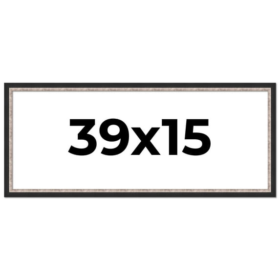 39x15 Frame Silver Real Wood Picture Frame Width 1.25 Inches | Interior Frame Depth 0.75 Inches |