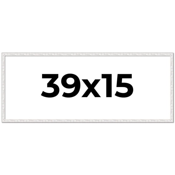 39x15 Frame White Real Wood Picture Frame Width 0.75 inches | Interior Frame Depth 0.5 inches |