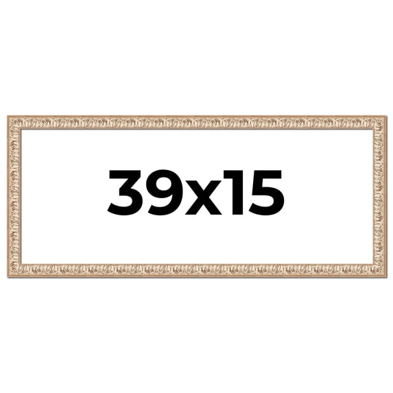 39x15 Frame White Real Wood Picture Frame Width 1.5 inches | Interior Frame Depth 0.5 inches |