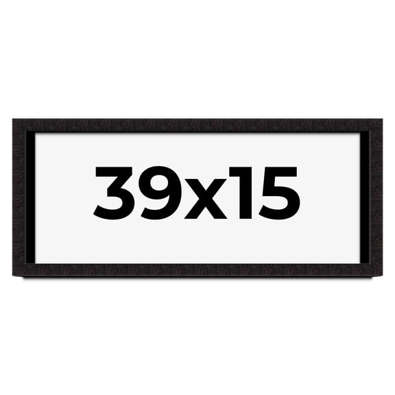 39x15 Shadow Box Black Solid Wood Display Picture Frame | 1 Inch Rabbet Depth | | 1.375 Inch