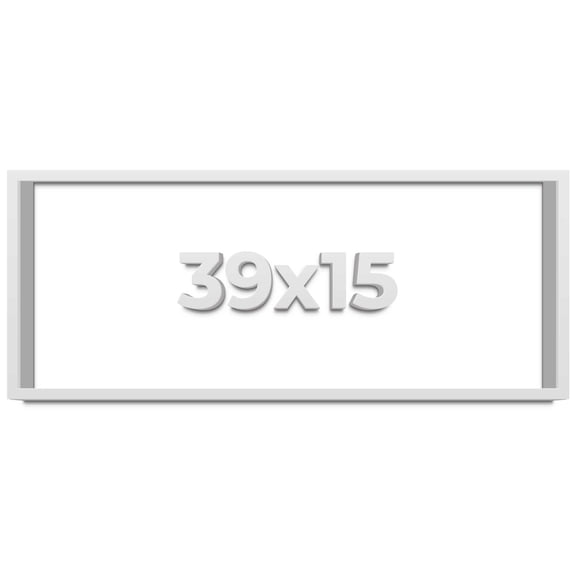 39x15 Shadow Box Frame White | 2 Inches Deep Real Wood Contemporary Shadowbox Display Frame | UV
