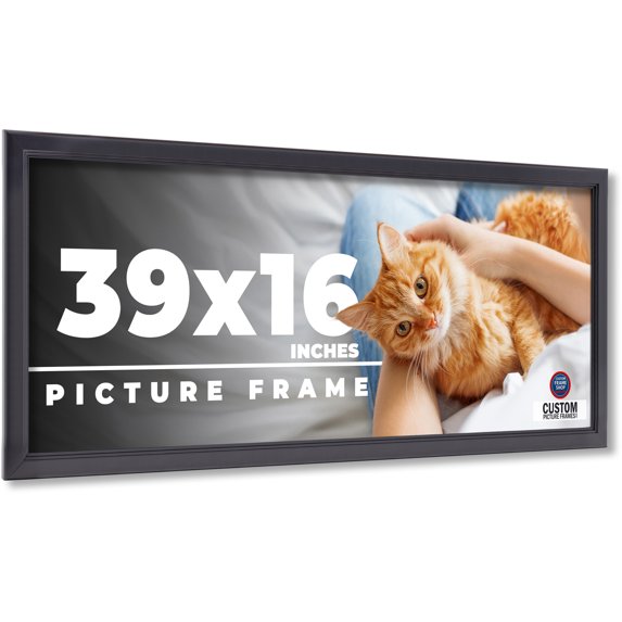 39x16 Frame Black Passaggi Solid Wood Picture Frame Width 1.5 Inches | Interior Depth 0.5 Inches |