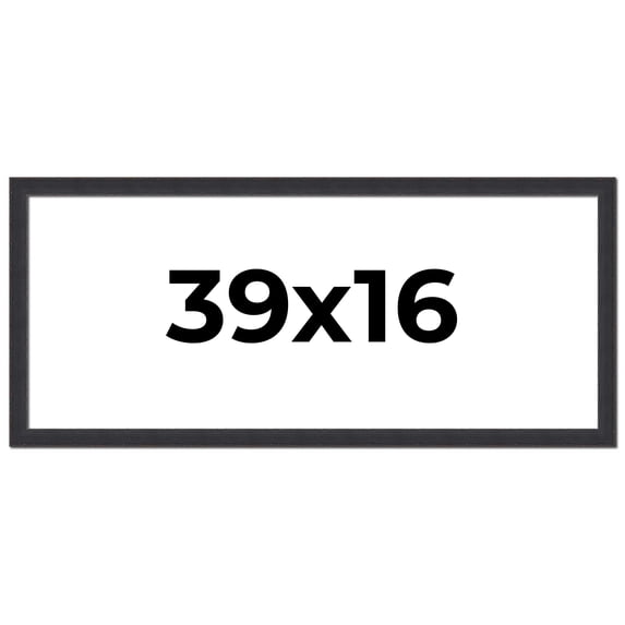 39x16 Frame Black Real Wood Picture Frame Width 1.25 Inches | Interior Frame Depth 0.5 Inches |
