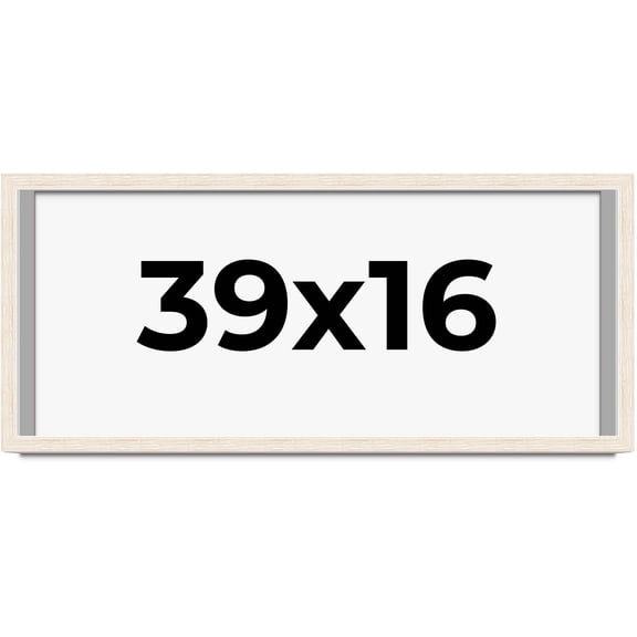 39x16 Shadow Box Frame White | 1.125 Inches Deep Real Wood Rustic Shadowbox Display Frame | UV