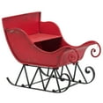 thumbnail image 1 of 39x17.7x22"H Iron Red/Black Sleigh Large, Distressed Christmas Santa Sleigh Holiday Decoration, 1 of 10