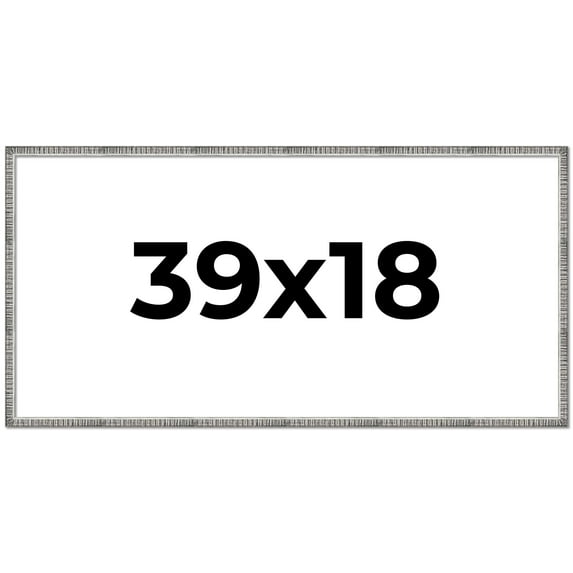 39x18 Frame Silver Picture Frame - Complete Modern Photo Frame Includes UV Acrylic Shatter Guard