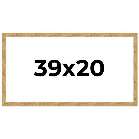 39x20 Frame Beige Real Wood Picture Frame Width 1.25 inches | Interior Frame Depth 0.5 inches |