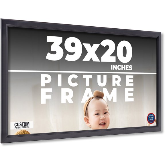 39x20 Frame Black Passaggi Solid Wood Picture Frame Width 1.5 Inches | Interior Depth 0.5 Inches |