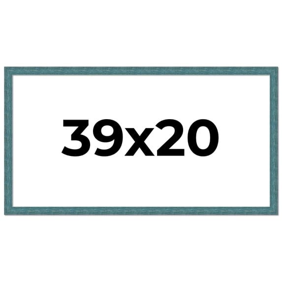 39x20 Frame Blue Rustic Barnwood Solid Wood Picture Frame Width 1.25 Inches | Interior Depth 0.5