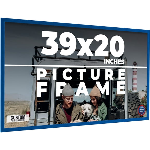 39x20 Frame Blue Solid Wood Picture Frame Width 0.75 Inches | Interior Frame Depth 0.625 Inches |