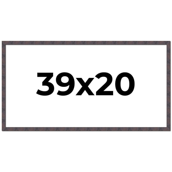 39x20 Frame Brown Rustic Lacquered Walnut Solid Wood Picture Frame Width | 0.875 Inch Moulding