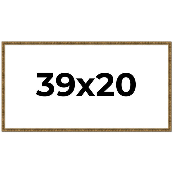 39x20 Frame Gold Kingsley Distressed Solid Wood Picture Frame Width 0.75 Inches | Interior Frame