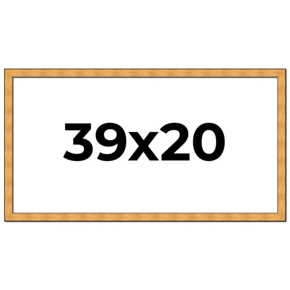 39x20 Frame Gold Rustic Solid Wood Picture Frame | 1.25 Inch Wide Moulding | Rustique Gold