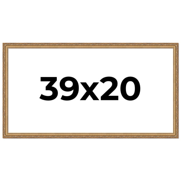 39x20 Frame Gold Solid Wood Picture Frame Width 1.25 Inches | Interior Frame Depth 0.375 Inches |
