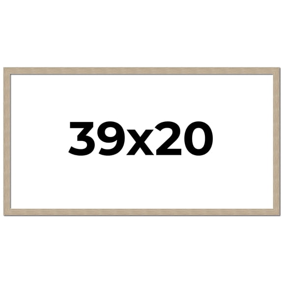 39x20 Frame Grey Solid Wood Picture Frame Width 1 Inches | Interior Frame Depth 0.5 Inches |