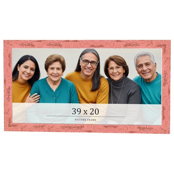 39x20 Frame Pink Solid Wood Picture Frame Width 1.125 Inches | Interior Frame Depth 0.5 Inches |