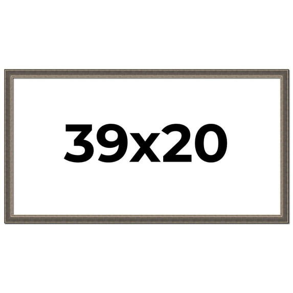39x20 Frame Silver Real Wood Picture Frame Width 1.25 Inches | Interior Frame Depth 0.5 Inches |