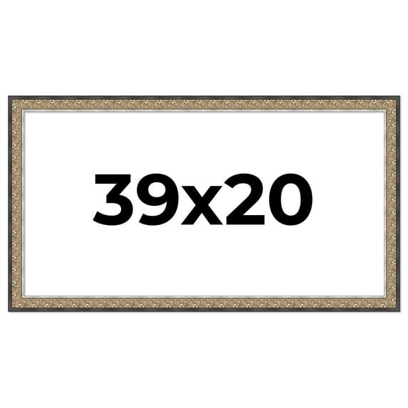 39x20 Frame Silver Real Wood Picture Frame Width 1.75 Inches | Interior Frame Depth 0.5 Inches |