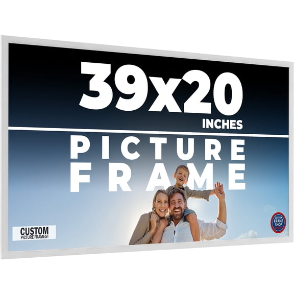 39x20 Frame White Solid Wood Picture Frame Includes UV Acrylic Shatter Guard Front, Acid Free Foam
