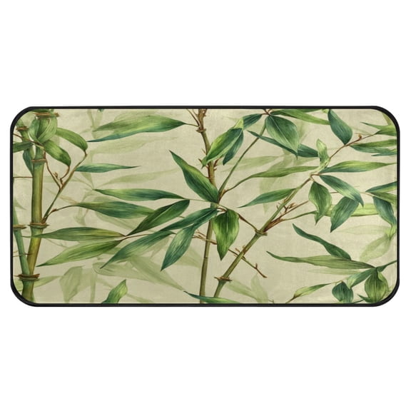 39x20 Inch Non-Slip Floor Mat Hallway Runner Rug Entrance Floor Mat Runner for Kitchen and Living Room Bamboo Pattern