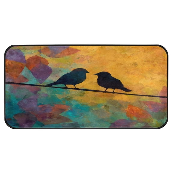 39x20 Inch Non-Slip Floor Mat Hallway Runner Rug Entrance Floor Mat Runner for Kitchen and Living Room Birds on A Wire