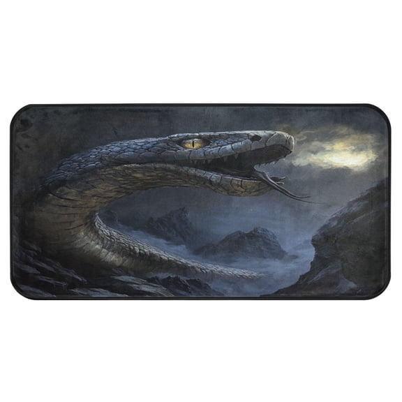 39x20 Inch Non-Slip Floor Mat Hallway Runner Rug Entrance Floor Mat Runner for Kitchen and Living Room Giant Snake