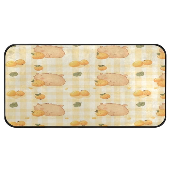 39x20 Inch Non-Slip Floor Mat Hallway Runner Rug Entrance Floor Mat Runner for Kitchen and Living Room Light Brown Capybara