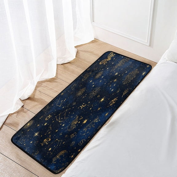 39x20 Inch Non-Slip Floor Mat Hallway Runner Rug Entrance Floor Mat Runner for Kitchen and Living Room Twinkling Stars and Constellations