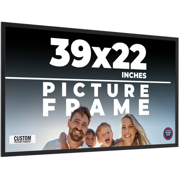 39x22 Frame Black Real Wood Picture Frame Width 0.75 inches | Interior Frame Depth 0.5 inches |