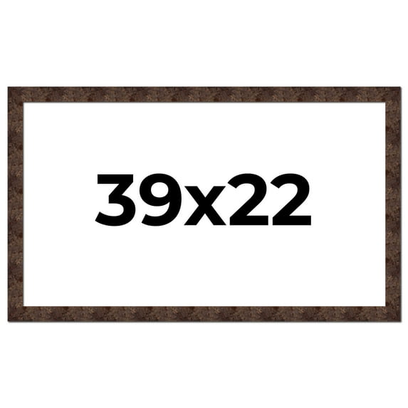 39x22 Frame Brown Burl Real Wood Picture Frame Width 1.625 Inches | Interior Frame Depth 0.5 Inches