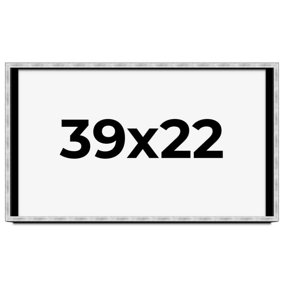39x22 Frame Brushed Silver Solid Wood Picture Frame | 0.75 Inch Moulding Width | Rabbet Depth 0.75