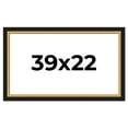 thumbnail image 1 of 39x22 Frame Gold Real Wood Picture Frame Width 2.25 Inches | Interior Frame Depth 0.5 Inches |, 1 of 8