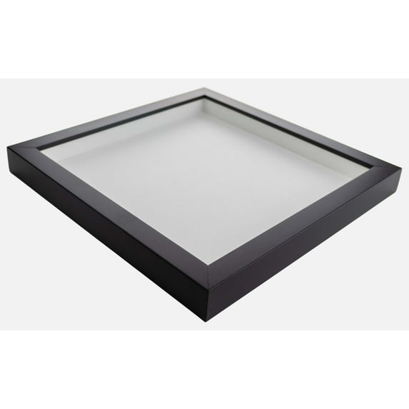 39x22 Shadow Box Frame Black | 2 Inches Deep Real Wood Contemporary Shadowbox Display Frame | UV