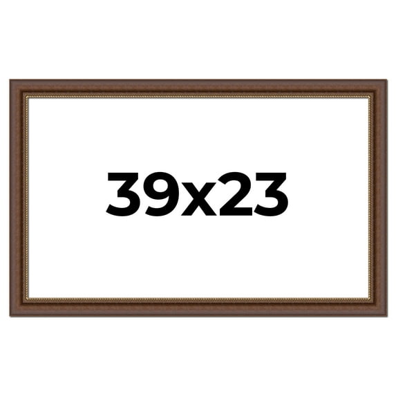 39x23 Copper and Brown Real Wood Picture Frame Width 2 inches | Interior Frame Depth 0.5 inches |