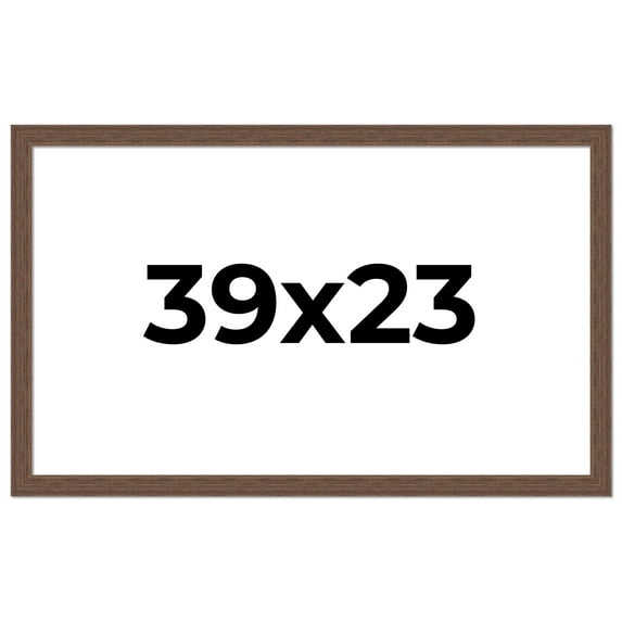 39x23 Frame Brown Farmhouse Solid Wood Picture Frame Width 1.5 Inches | Interior Frame Depth 0.5