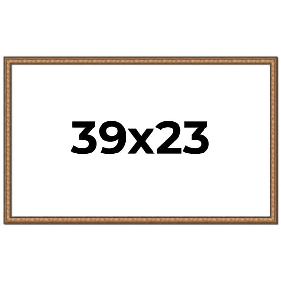 39x23 Frame Gold Real Wood Picture Frame Width 1.25 inches | Interior Frame Depth 0.5 inches |