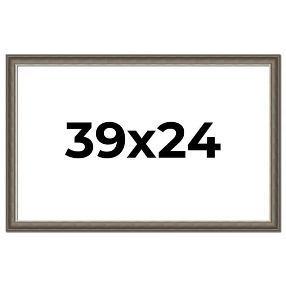 39x24 Frame Brown Solid Wood Picture Frame | 1.75 Inch Moulding Width | Austin Frame Complete with