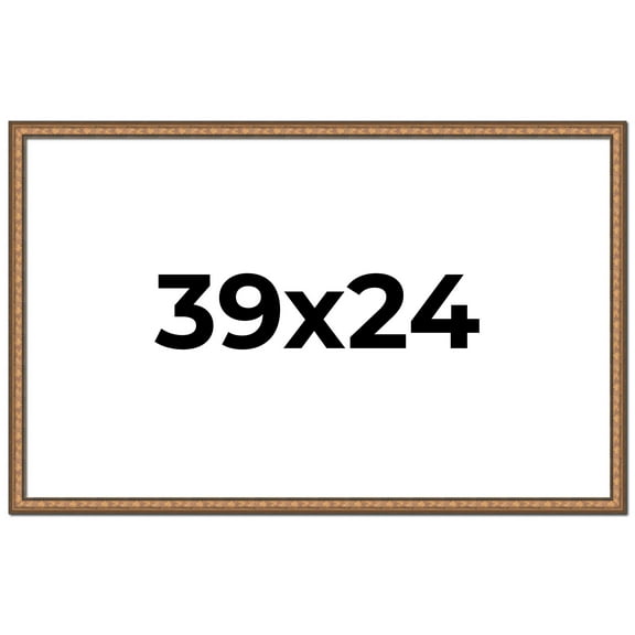 39x24 Frame Gold Real Wood Picture Frame Width 1.25 inches | Interior Frame Depth 0.5 inches |