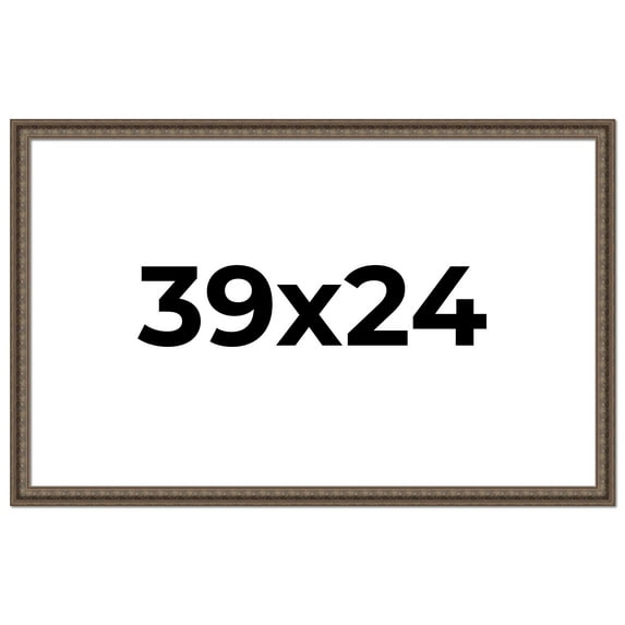 39x24 Ornate Brown Real Wood Picture Frame Width 1.5 Inches | Interior Frame Depth 0.5 Inches |