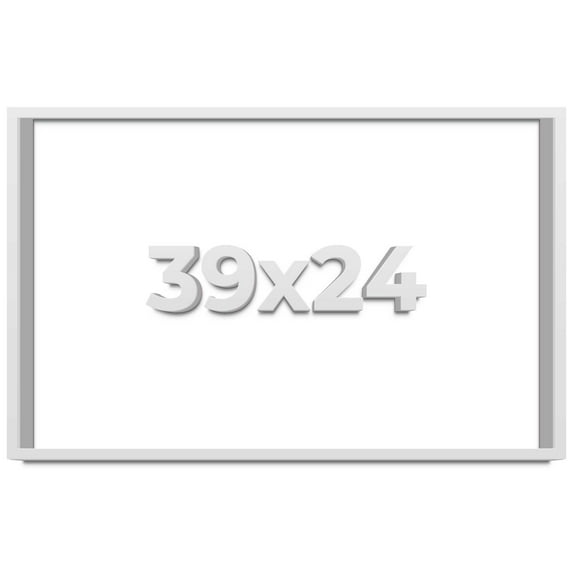 39x24 Shadow Box Frame White | 1 Inches Deep Real Wood Contemporary Shadowbox Display Frame | UV