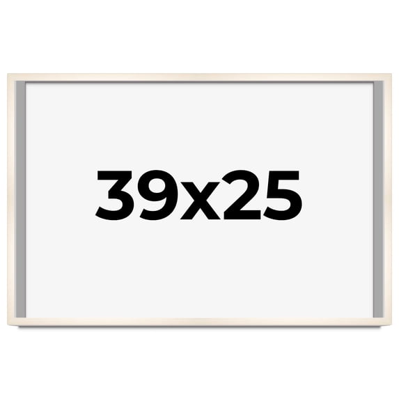 39x25 Frame White Wash Solid Wood Picture Frame | 0.8125 Inch Moulding Width | Includes UV Acrylic