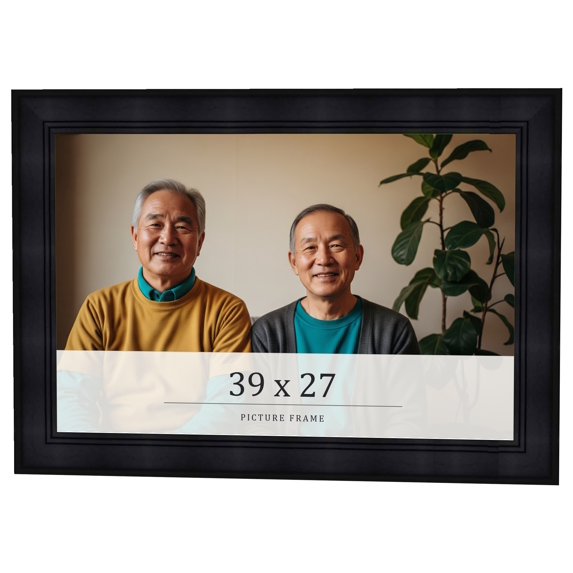 39x27 Frame Black Passaggi Solid Wood Picture Frame Width 1.5 Inches | Interior Depth 0.5 Inches |