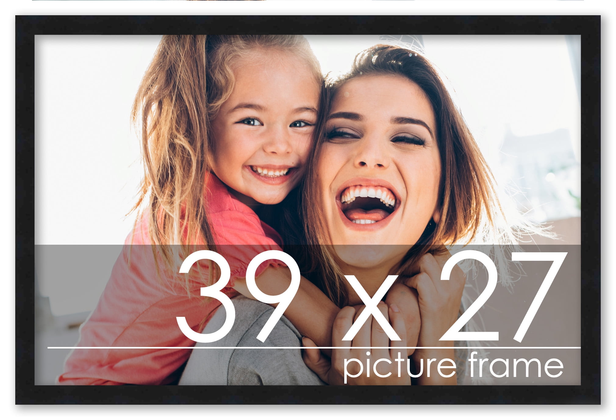 39x27 Frame Black Wood Picture Frame - UV Acrylic, Foam Board Backing ...
