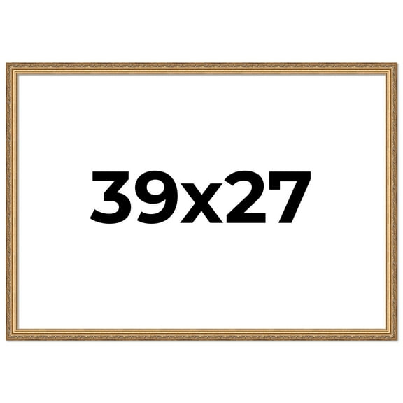 39x27 Frame Gold Solid Wood Picture Frame Width 1.25 Inches | Interior Frame Depth 0.375 Inches |