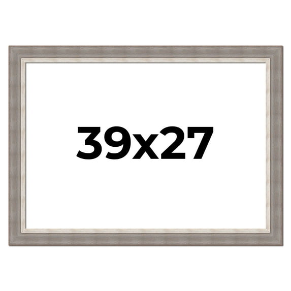 39x27 Frame Grey Real Wood Picture Frame Width 2.75 Inches | Interior Frame Depth 0.5 Inches |