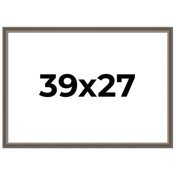 39x27 Frame Silver Real Wood Picture Frame Width 1.25 Inches | Interior Frame Depth 0.5 Inches |